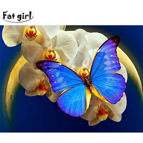 Mosaic Diamond Painting 5d Diy Flower illustration embroidery butterfly full Square Round drill Modern home wall sticker gift