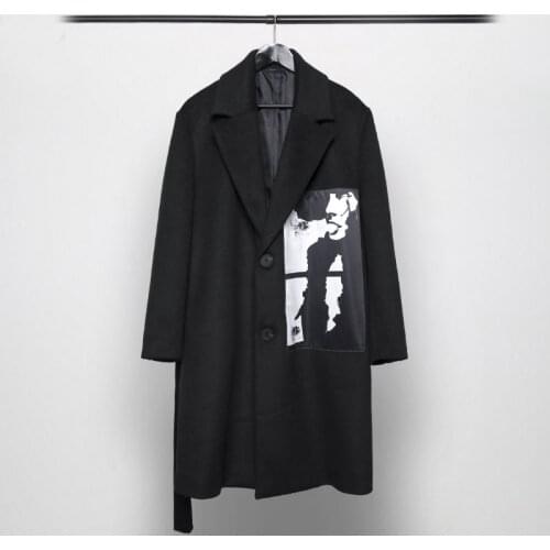 Owen Seak Men Overcoats High Street Mens Clothing Trench Spring Autumn Long Coats Windbreaker Black Jackets