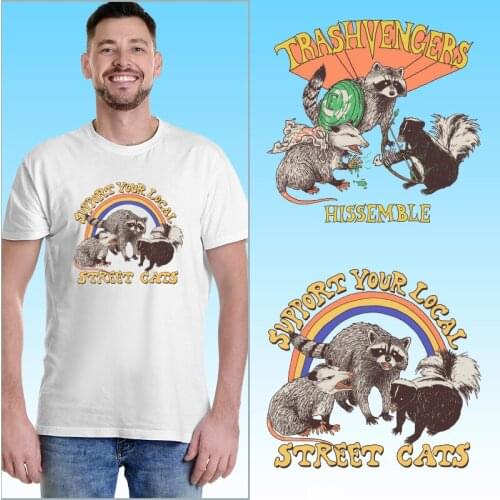 Mouse Cats cute Animals Thermal Stickers Heat Vinyl Ironing Stickers Decor Heat-sensitive patches Garment Accessories