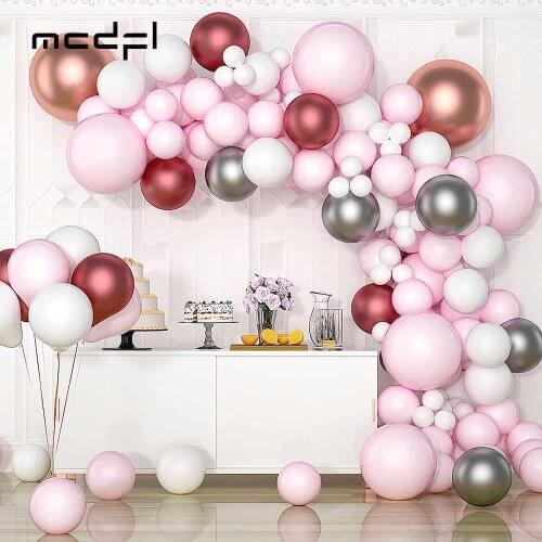 MCDFL Balloon Arch Metallic Balloons Bride To Be Party Boy Birthday Decoration Accessories Gender Reveal Graduation Globos Decor