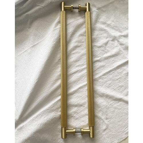 500-800mm Knurled Brass Wood Door Handles Glass Door Pulls Bathroom Shower Room Barn Storeroom Handle