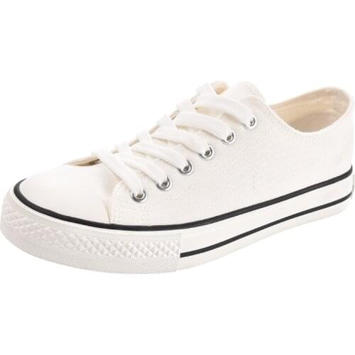 Summer 2021 New low-Cut Hand-Painted Canvas Shoes Female Solid Color Couple Sports Board Shoes Breathable All-match White Shoes