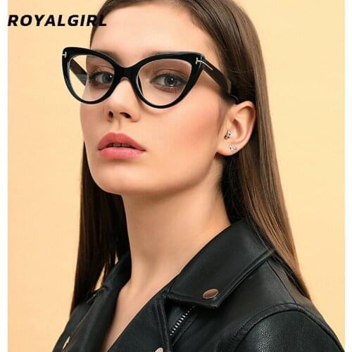Royal Girl Retro Cat Eye Glasses Women Accessories Clear Lens Gift Woman Eyeglasses Optical Cat Frame Glasses Stand os011