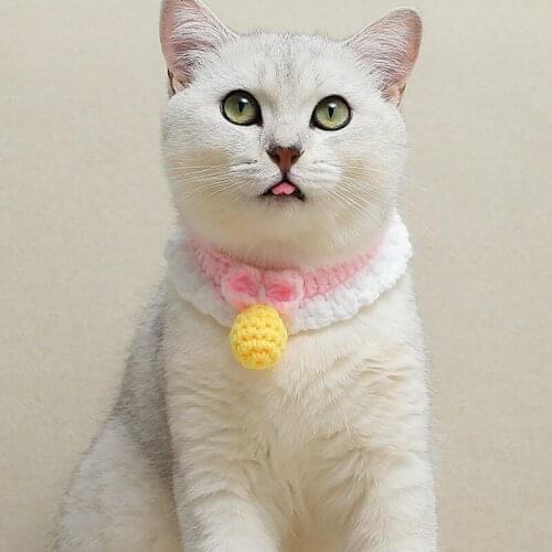 Pet Necklace Cat Dog Collar Cute Pendant Manual Cotton Knitted Collars Puppy Accessory Pet Cat Choker