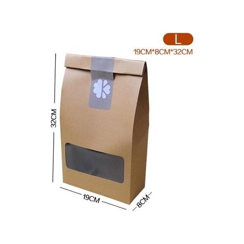 190x80x320mmPVC window stand paper bag Food box Custom cookie box Sugar cake box coffee beem snack handbag with rope 100pcs/lot