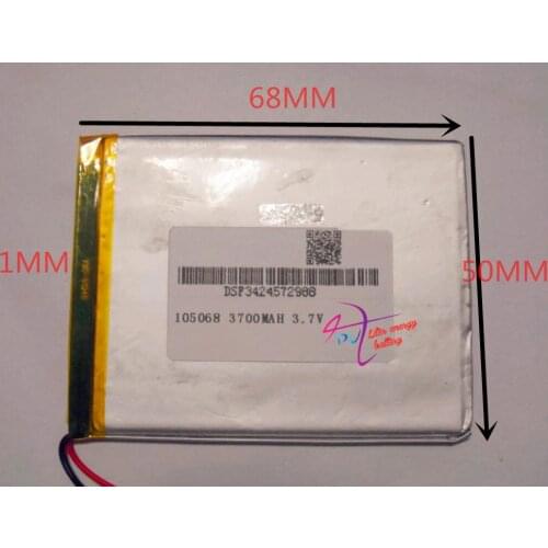 Size 105068 3.7V 3700mah tablet battery with Protection Board For PDA Tablet PCs Digital Products