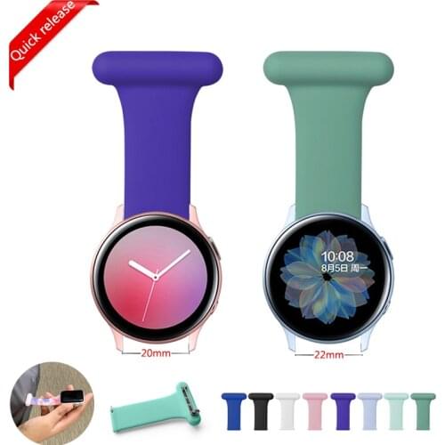 New Nurse Watch Pin Bracelet for Samsung Galaxy Watch 3 41 45mm 42mm 46mm Active 2 Silicone Band for Huawei Watch GT 2e GT2 46mm