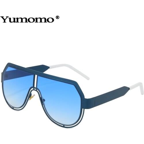 2020 Fashion Oversized one piece Sunglasses Women Vintage Black Blue Gradient Eyewear Men Trending Shades UV400 Sun Glasses