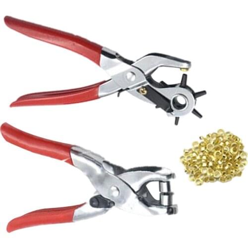 Heavy Duty Leather Hole Punch Tool – Revolving for Quick Size Adjustment Plier – 6 Sizes Puncher