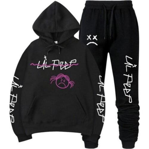 Rip Lil Peep Hoodie Sweatshirt Sets Mannen/Vrouwen Winter Warm Fleece Hoodies Sweatshirts+Joggingbroek Suits Hip Hop Trui hooded
