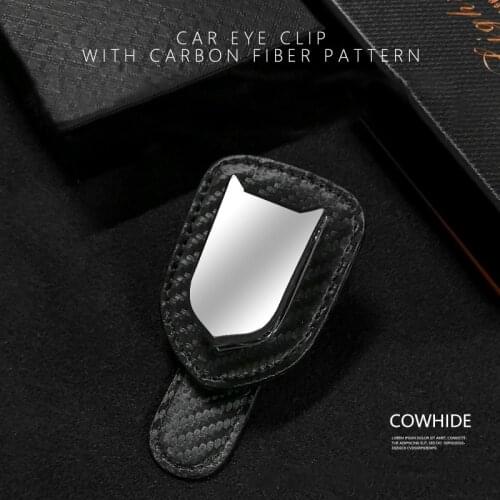 Carbon Fiber Car Sunglasses Stand Holder Sun Glasses Clip Eyeglass Interior Organizer Visor Cover Storage Auto Black Accessories