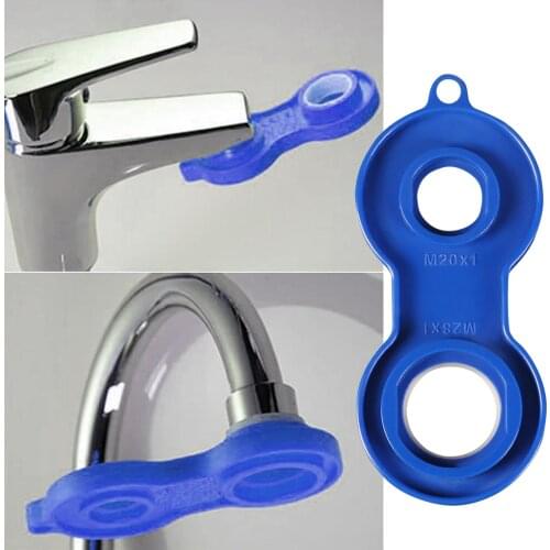1Pc Water Outlet Universal Wrench Faucet Bubbler Wrench Disassembly Cleaning Tool Four Side Available Bubbler Yellow Blue Wrench