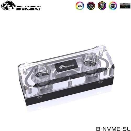 Bykski Watercooler For M.2 SSD, 2280, 22110 PCI-E SSD Water Cooling Copper Block For M.2 Solid State Drives,G1/4 , B-NVME-SL
