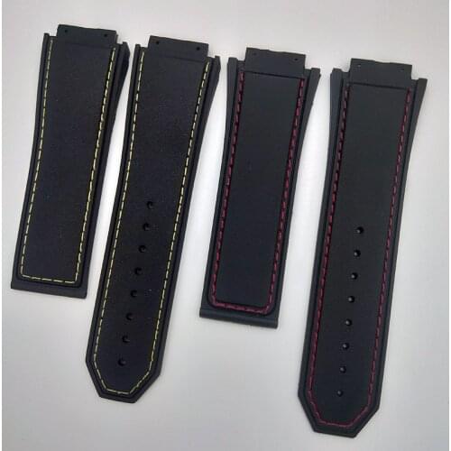 Brand quality Black 29*19mm Silicone Watchband for Hublot strap King Power Series Geneve Formula1