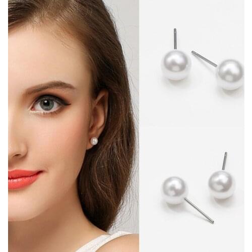 Women Fashion Pearl Tin Alloy Earrings For Popular Party Engagement Wedding Earrings Small Simple Earrings Jewelry Accessory