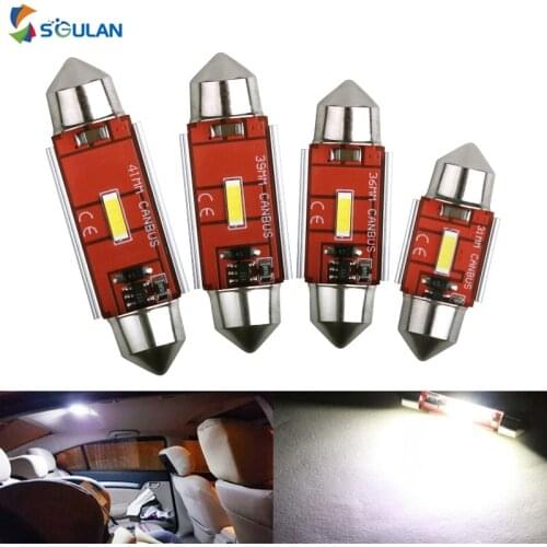 1pcs 3w Canbus No Error Led Festoon C5W C10W 31 36 39 41MM 12V 24V Car LED Bulb 6000K White CSP 1860smd Dome Light License Lamp