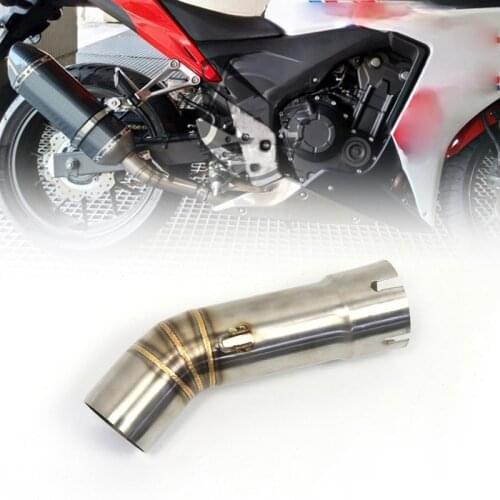 1pc Motorcycle Exhaust Pipe Slip-On Middle Link Pipe Motorcycle Muffler Stainless Steel Connect Link Tube Parts for Yamaha FZ8N