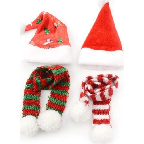 1PCS Handmade Christmas Hat Scarf 1/6 Doll Accessories For Cute Fashion Hat Scarf For Doll Clothes Xmas Kid Gift