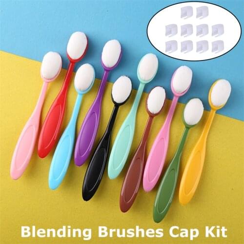 10 Colors Smooth Blending Brushes Cap Kit Soft Bristles Strong Handles for DIY Making Tools Paper Card Ink Stamp Background 2021