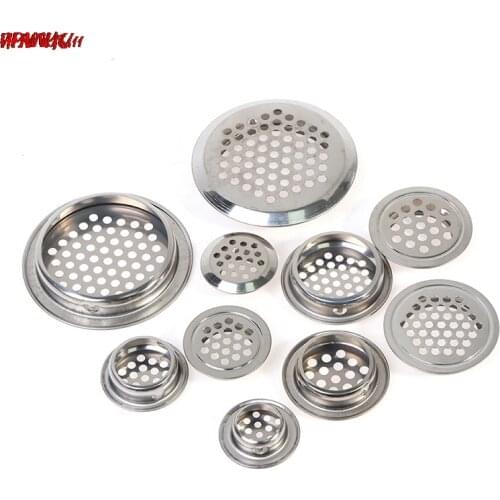 10pcs Round Cabinet Air Duct Vent Dia.19mm-53mm Steel Louver Mesh Hole Plug Ventilation Systems Hardware Home Decor
