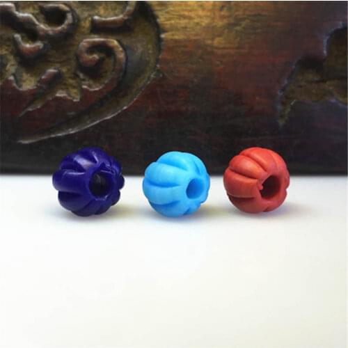10PCS Nepal Hand Ancient Lampwork Matted Pumpkin Bead 10 beads lot TSB0353
