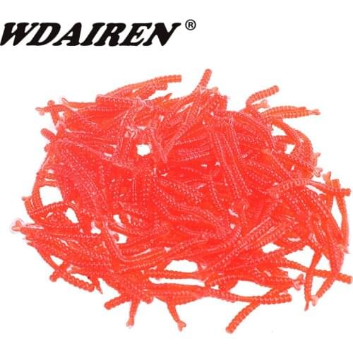 200pcs/Lot Fishing Red Worms Soft Baits Shrimp Smell Additive Silicone Artificial Simulation Earthworm Lures Bass Carp Tackle
