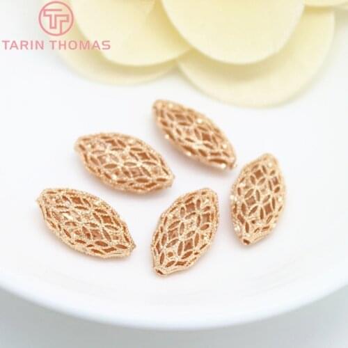 4PCS 17x10MM 24K Champagne Gold Color Plated Brass Oval Spacer Beads Bracelet Beads High Quality Diy Jewelry Accessories