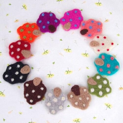 50*60MM Handmade Craft Wool Felt Colorful Kawaii Tree Patch Stickers Women Heads Headband Clips Garment Decoration Ornaments DIY