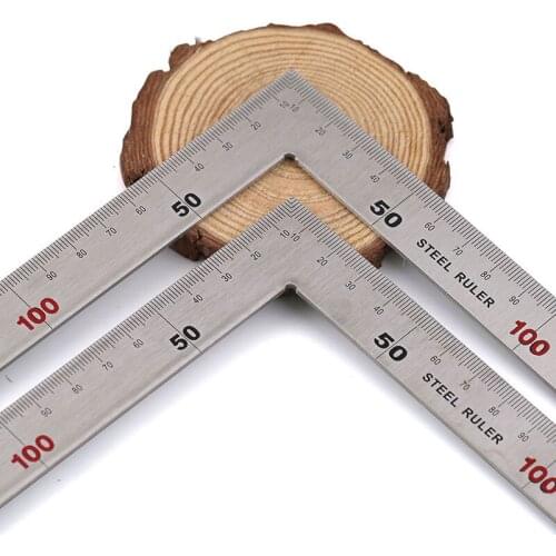 90 Degree Stainless Steel Angle Ruler L-shaped Woodworking Measuring Universal Ruler Multi-Functional Right Angle Ruler