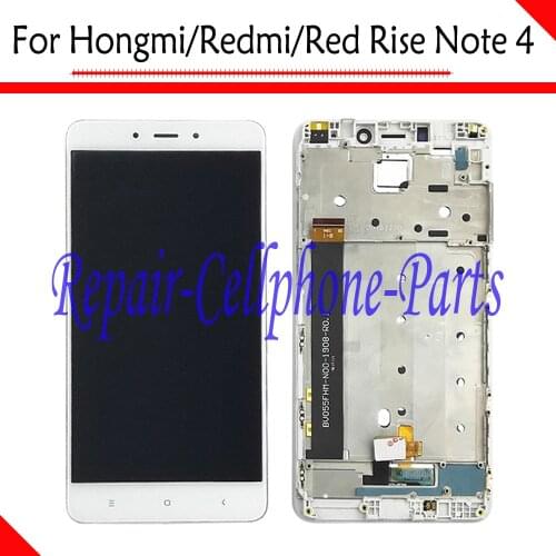 White Full LCD Display + Touch Screen Digitizer Assembly + Frame Cover For Xiaomi Hongmi Note 4 / Redmi Note 4 / Red Rise Note 4