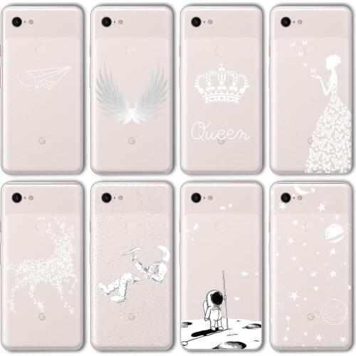 Ciciber Funda Case for Google Pixel 5 4 3 2 XL Luxury Cute Art White Pattern Vogue Soft Silicone for Google Pixel 4a 3a XL Coque