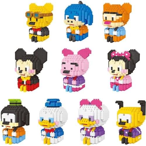 Disney Mickey Mouse blocks brick toys building Mini blocks cartoon characters teaching units childrens toy legoeing Toys Gift