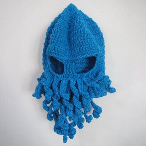 Hot Sale Men&Women Funny Tentacle Octopus Cap Cthulhu Knit Beanie Hat Women Wind Mask Cap Halloween Christmas Animal Gift