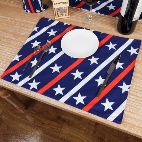 Independence Day Western-Style Placemat Table Mat Cup Mat Dining Table Top Decorations Knife and Fork Mat