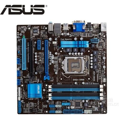 LGA 1155 Original ASUS P8Z77-M 1600Mhz DDR3 P8Z77 M Motherboard MicroATX 32GB PCI-E X16 Desktop Computer PC Mainboard Plate Used