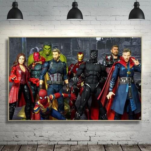 Marvel Avengers Superhero Iron Man Spiderman Print Poster Canvas Painting Print Art Mural Childrens Hulk Gift Room Home Decor