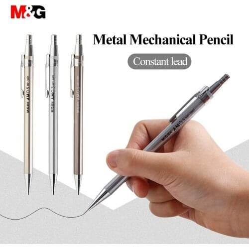 M&G 1001 0.5mm/0.7mm Metal Mechanical Pencils Students Sketch Drawing Automatic Pencils Writing Replace Graphite Lead Pencils