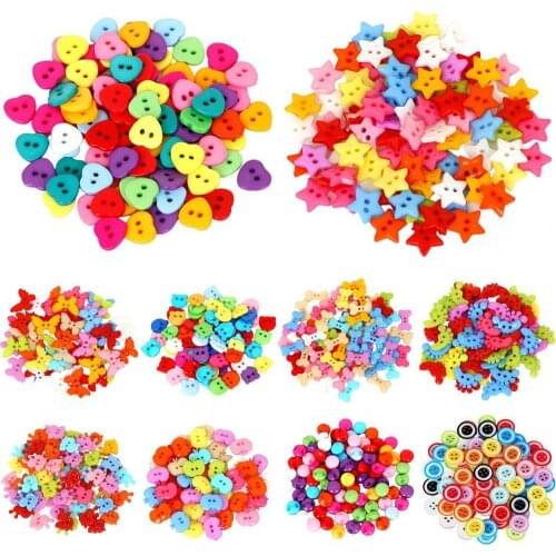 Colorful 50Pcs/Bag Mixed 2 Hole Resin Cute Supper Mini Buttons Sewing Round Decor Card Making DIY Lovely Home Decor Tools