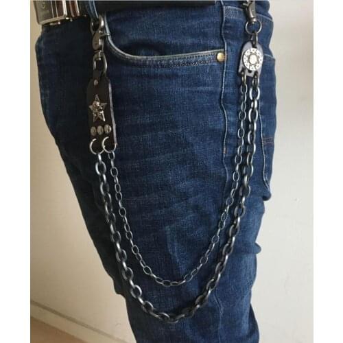 Fashion Unisex Double Layers Waist Men Belt Chain Fashion Men Jewelry Pants Accessories Trousers Wallet Hip Hop Jeans Chain