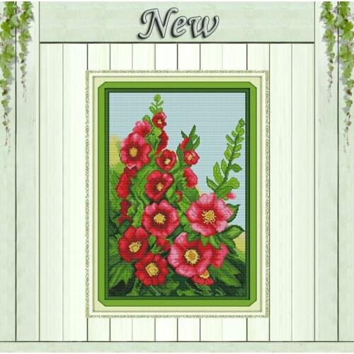 Malvey flowers scenery decor painting counted print on canvas DMC 11CT 14CT kits Chinese Cross Stitch embroidery needlework Sets