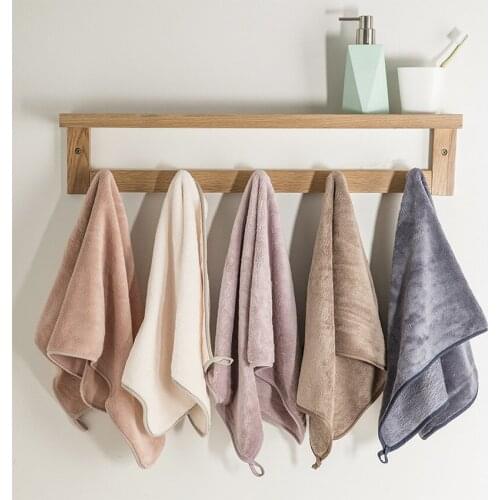 Solid Color Coral Fleece Face Towel High Quality Polyester Rectangle Towel Strong Water Absorption for Adults Kids Home Bathroom