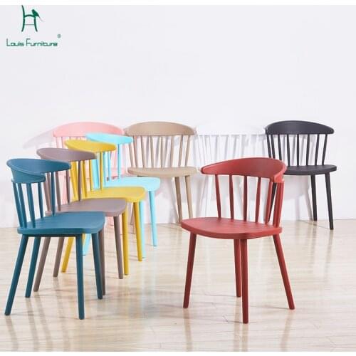 Simple Modern Nordic Style Windsor Chair Plastic Dining Chair Back Chair Balcony Hotel Reception Negotiation Office Chair