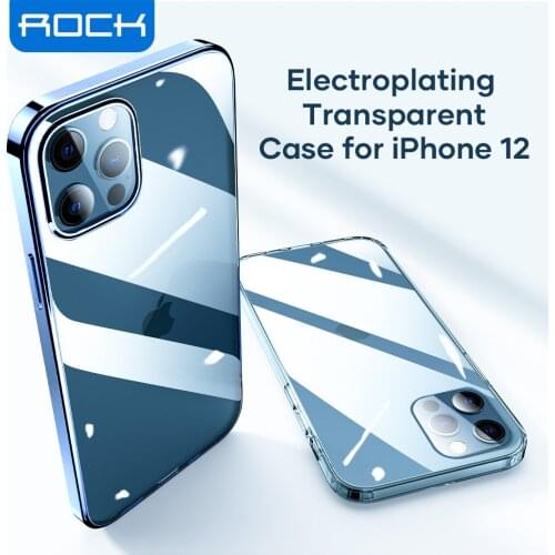 ROCK Clear Electroplating Case for iPhone 12 Pro Max Cover Ultra Thin Luxury Soft TPU Case for iPhone 12 Mini Transparent Cover