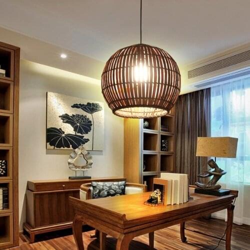 Restaurant Hotel Pendant Lights Led club house balcony bamboo strip lantern light bamboo corridor Southeast Asia lamp LU71475