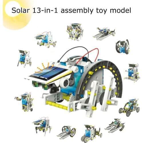 NEW 13 In 1 Solar Powered Robot Kit DIY Toy Solar Powered Toy Transformation Robot Kit Educational Gift Action Toys for Kids