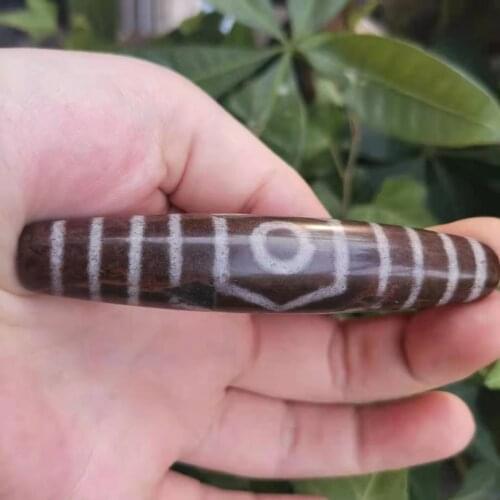 The earliest in history Xiangxiong cinnabar three-eyed big dzi 21-eyed Tibetan Buddhist holy agate bead jewelry ancient national