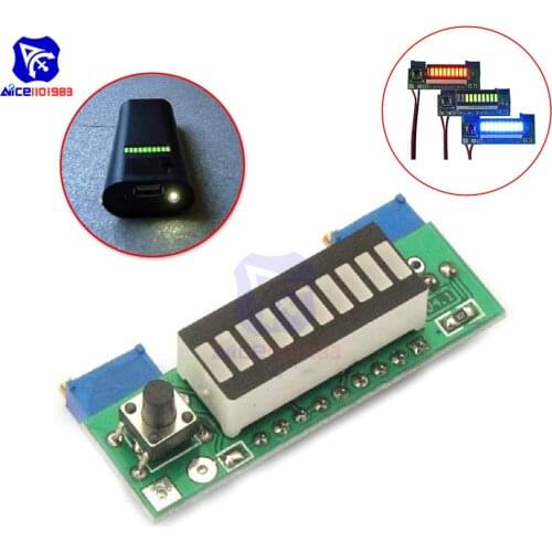 Diymore LM3914 Graphics Card Lipo Battery Capacity Red/Green/Blue Indicator Module LED Power Level Tester DIY Kit for RC Toys