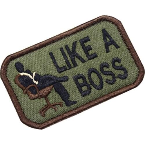 5*8CM LIKE A BOSS Embroidered Tactical Patch ARMY Combat Armband Badge DIY Patches for Clothing Jackets Jeans Hat Cap