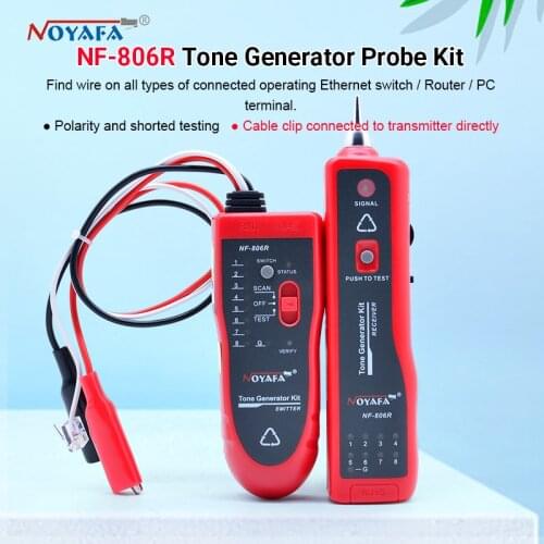 High Quality NF-806 Red color Network Cable fault locator Tester UTP STP RJ45 RJ11with Alligator Clip NF_806