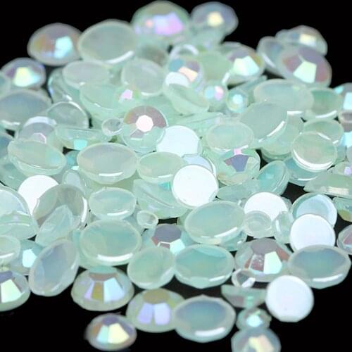 Jelly Colors 1.5mm-6mm Mixed Size Round Flatback Acrylic Rhinestones Shoes Sparkling Nail Art Decorations Clothing Decorations